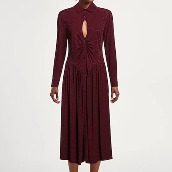 Pinko Midi Shirt Dress With Fluid Logo - Picture 1 of 7